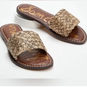 NWT Sam Edelman Geraldine Woven Slide Sandals – Size 6 – Wheat
